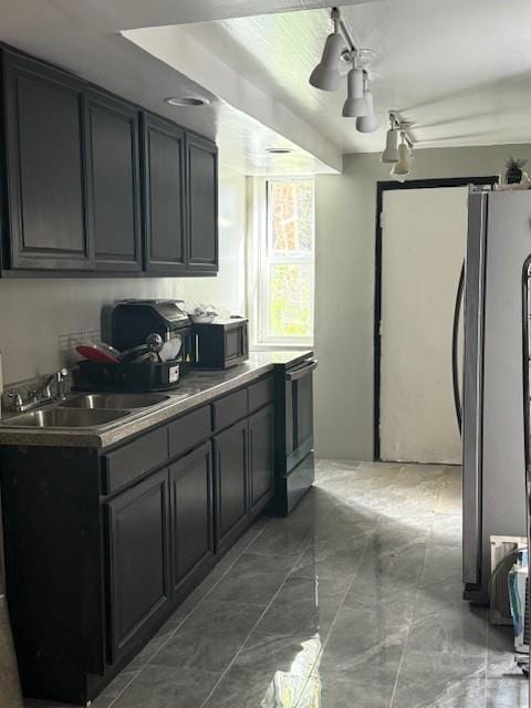 412 W 146th St, New York Manhattan, NY 10031 - kitchen with stainless steel appliances, marble finish floor, and a sink