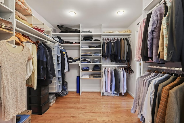 spacious closet with wood finished floors