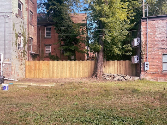 view of yard with fence