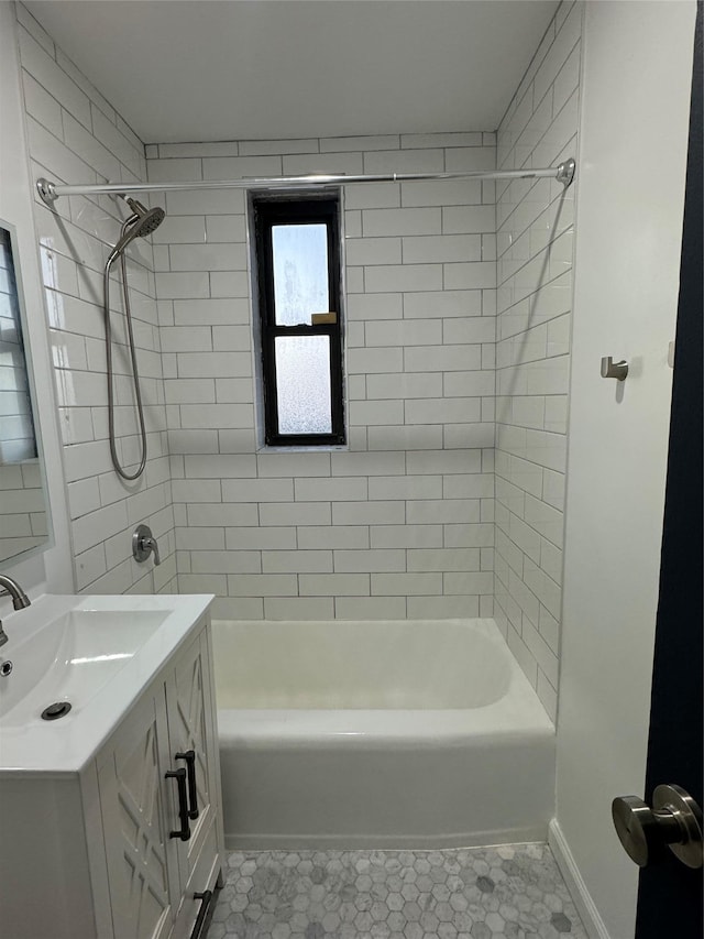 2860 Bailey Ave Unit 7L, Bronx, NY 10463 - bathroom featuring vanity, shower / bath combination, and tile patterned floors