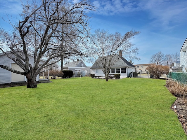 view of yard with fence