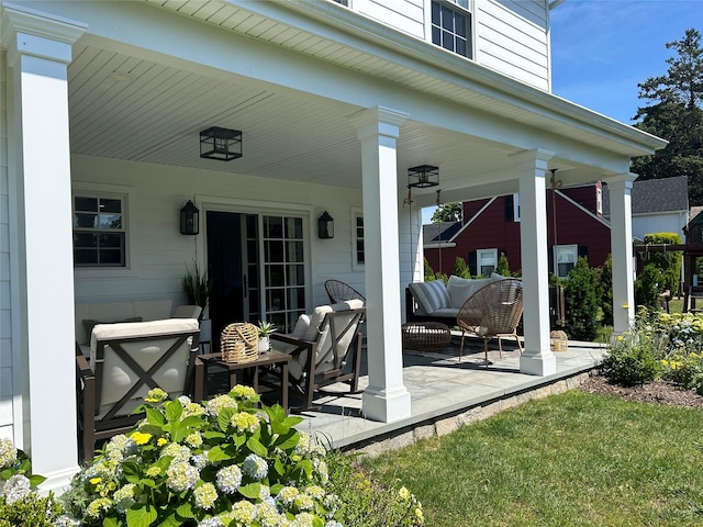 view of patio featuring covered porch