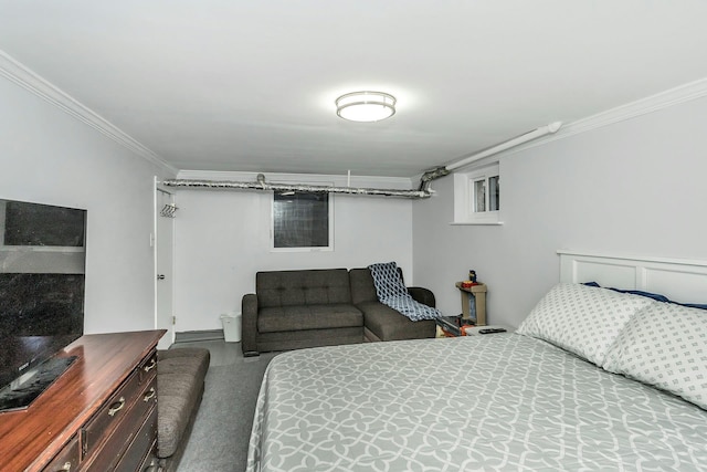 bedroom featuring crown molding