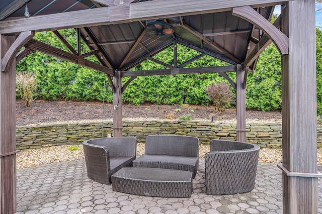 view of patio with a gazebo