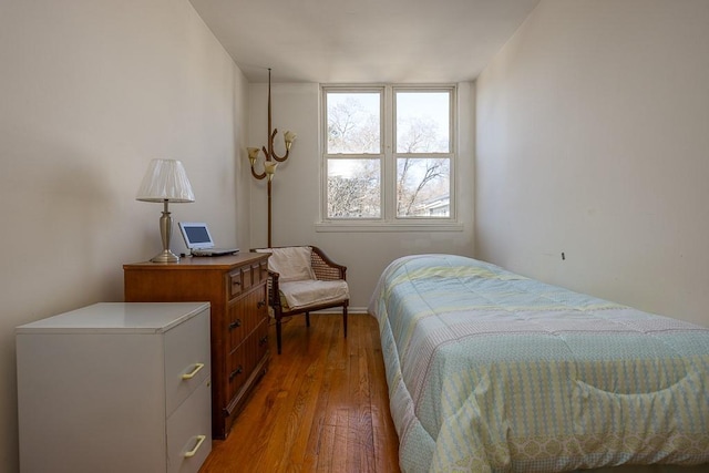 bedroom featuring light wood-type flooring