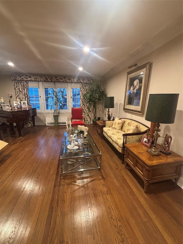 living room featuring hardwood / wood-style floors