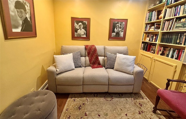 living area featuring wood finished floors