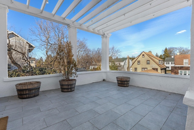 view of patio / terrace featuring a pergola