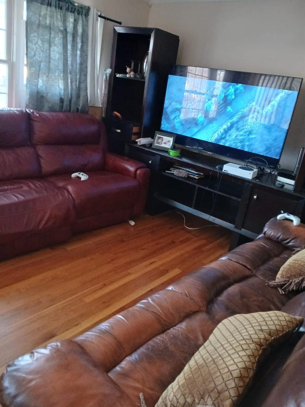 living area featuring wood finished floors