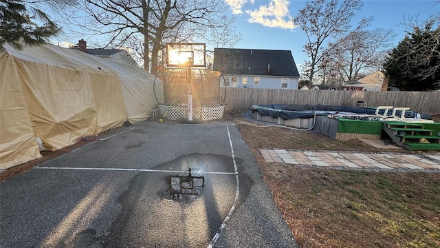 view of yard with a fenced in pool and a fenced backyard