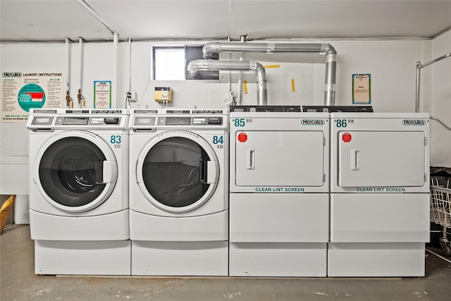 common laundry area featuring independent washer and dryer