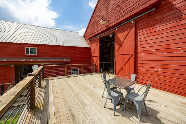 148 N Creek Rd, Staatsburg, NY 12580 - wooden deck featuring outdoor dining space