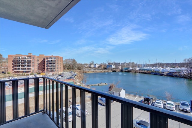 balcony with a water view