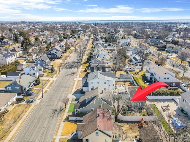 aerial view with a residential view