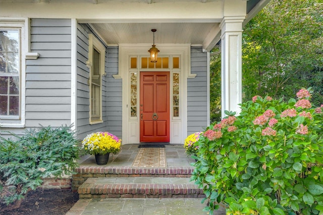 entrance to property with a porch