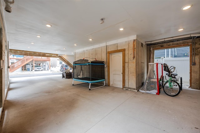 interior space with recessed lighting and concrete floors