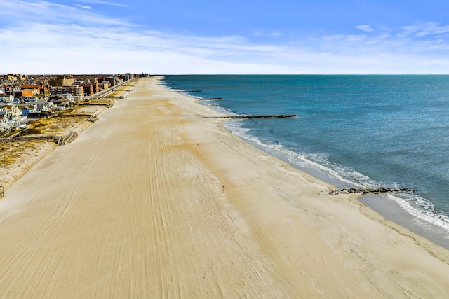 property view of water with a beach view