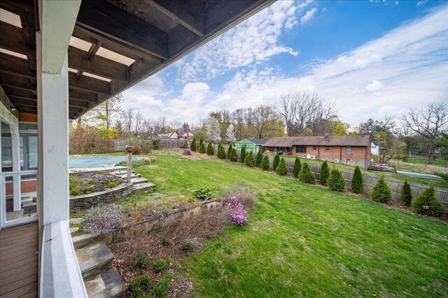 view of yard with fence