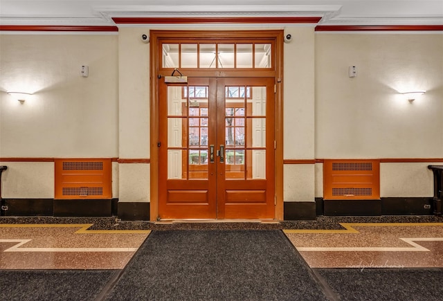 doorway to property with french doors