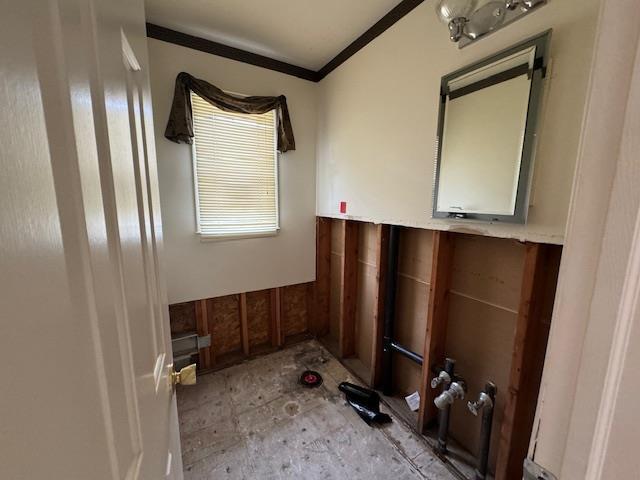 bathroom featuring ornamental molding