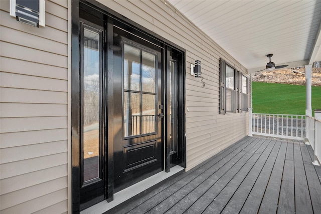 wooden deck featuring a porch