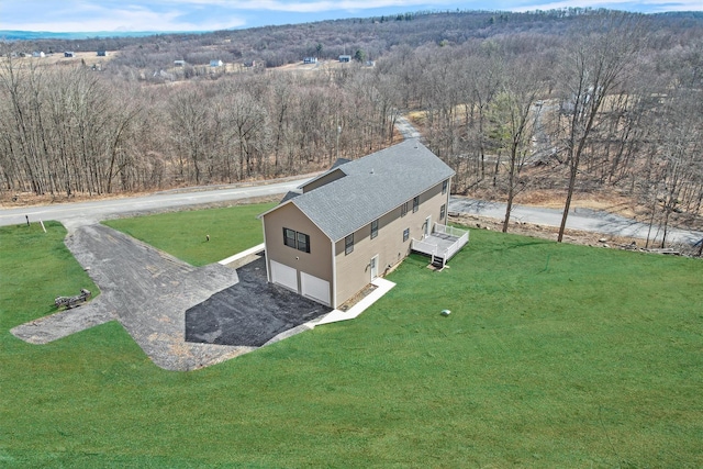 bird's eye view with a view of trees