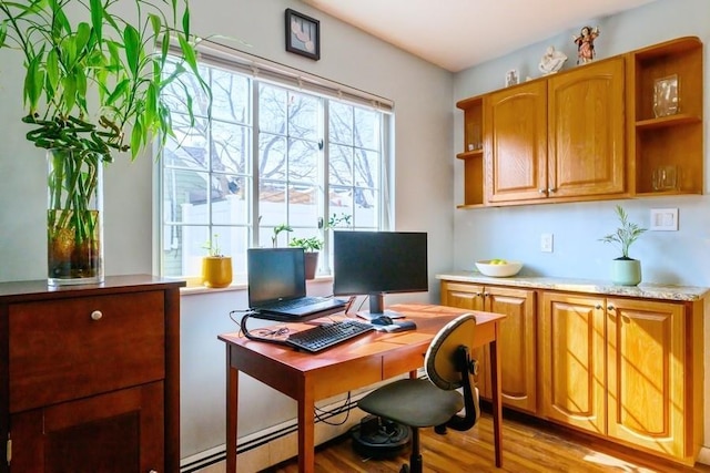 office area featuring light wood-type flooring