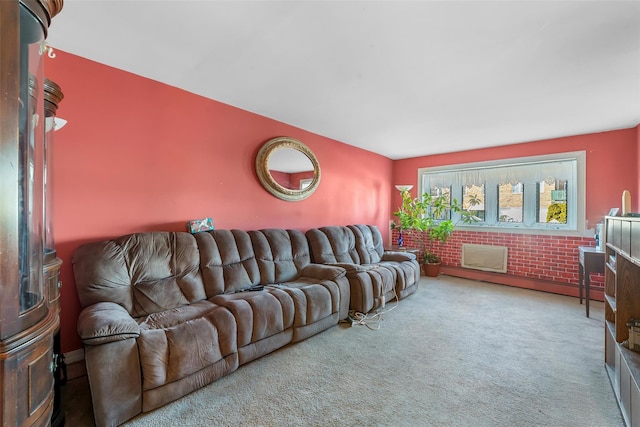 view of carpeted living area