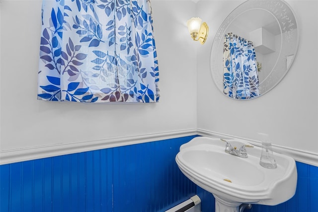 3296 Griswold Ave, Bronx, NY 10465 - bathroom with wainscoting and a sink