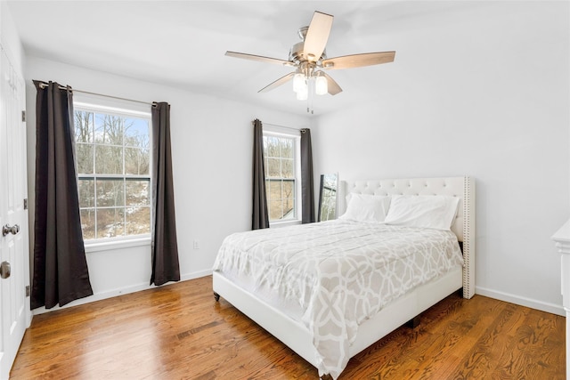13 Hopkins Ct, Washingtonville, NY 10992 - bedroom with ceiling fan, baseboards, and wood finished floors