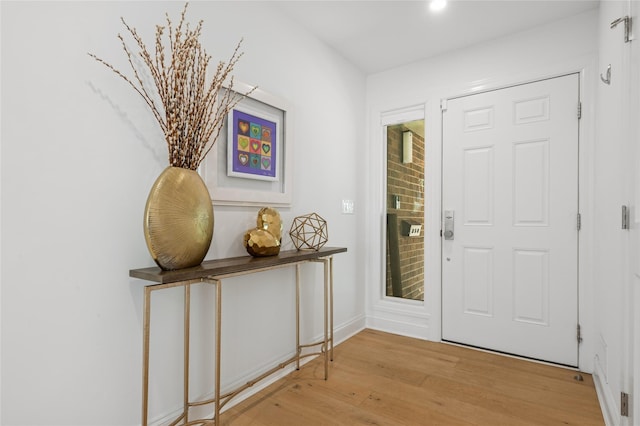 entryway featuring light wood-type flooring