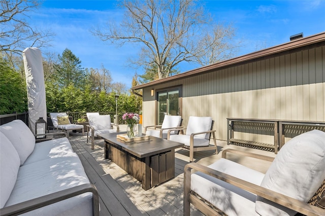 deck with outdoor lounge area