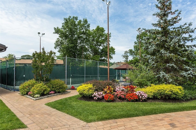 surrounding community featuring a yard and fence