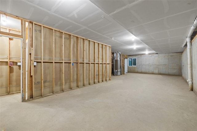 view of unfinished basement