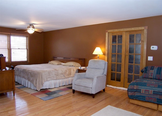 bedroom with light wood-style flooring