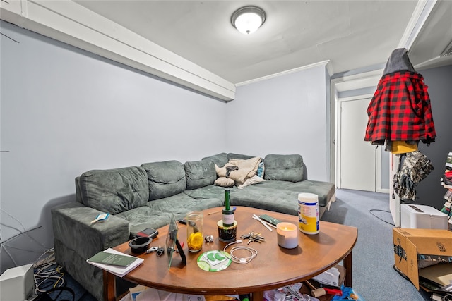 living room with carpet floors