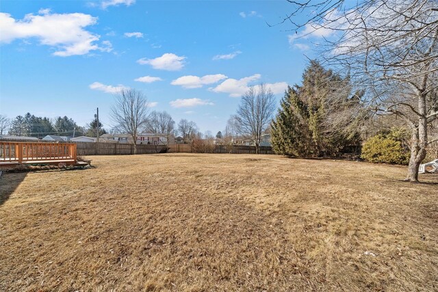 view of yard featuring fence