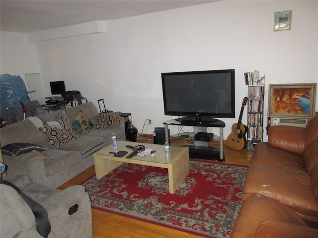 living area featuring wood finished floors