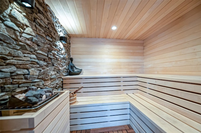 view of sauna