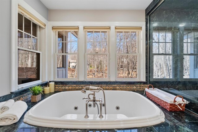 bathroom with a jetted tub