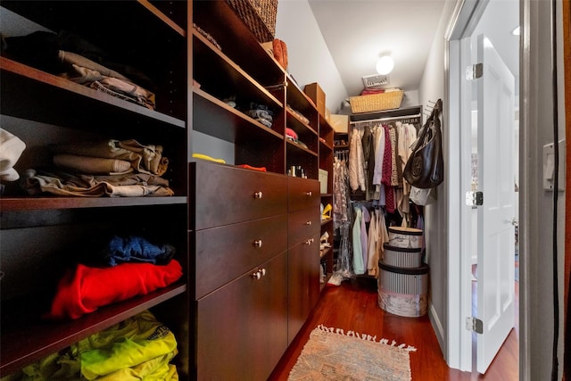 spacious closet featuring wood finished floors