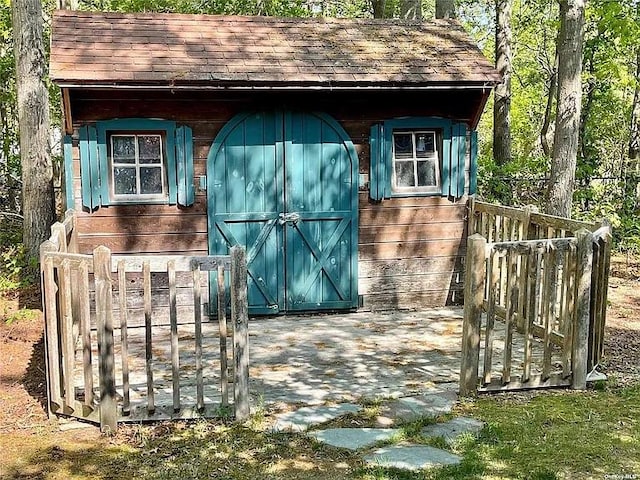 view of shed