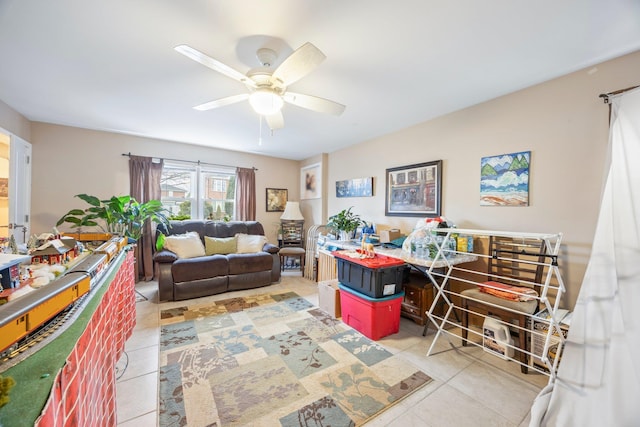 15744 97th St, Howard Beach, NY 11414 - tiled office space with ceiling fan