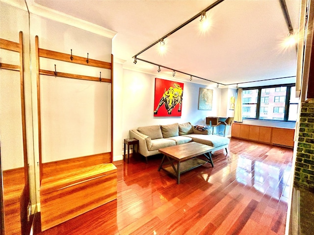 living area featuring wood finished floors