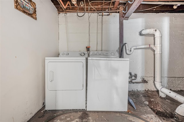 laundry room with laundry area and separate washer and dryer