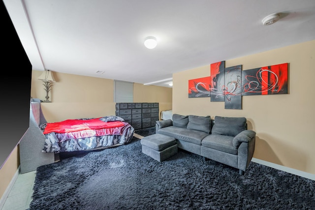 bedroom with baseboards