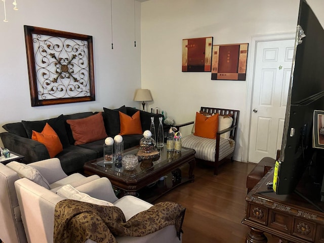 living area featuring wood finished floors