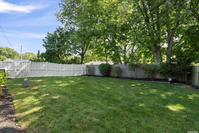 view of yard featuring a fenced backyard