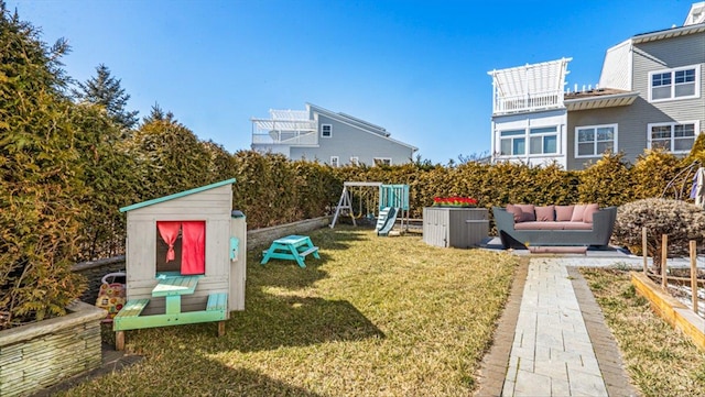 exterior space featuring a playground