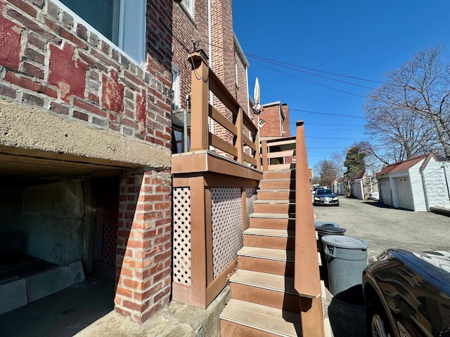 view of property featuring stairs